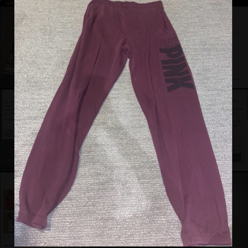 Maroon VS scrunched leg sweats